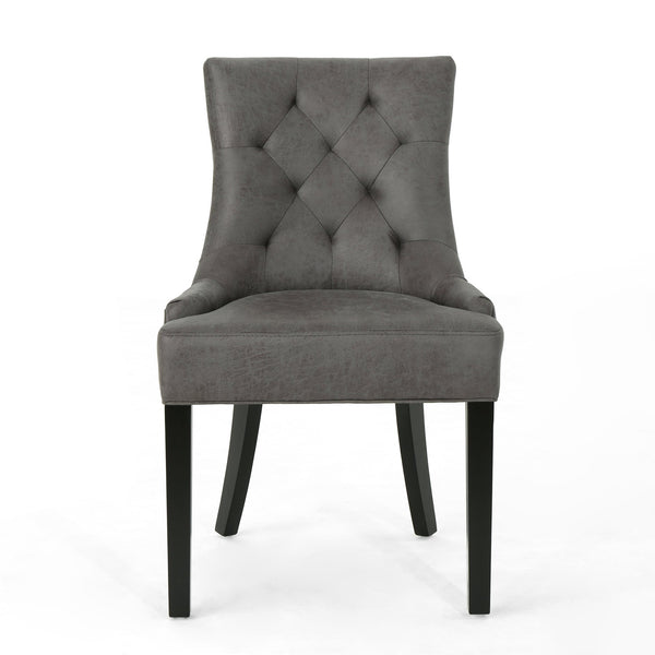 English Elm Christopher Knight Home® - Cheney Dining Chair Set Of 2 - Stylish Slate Microfiber For Modern Comfort & Timeless Elegance 54181.00MFSLAT