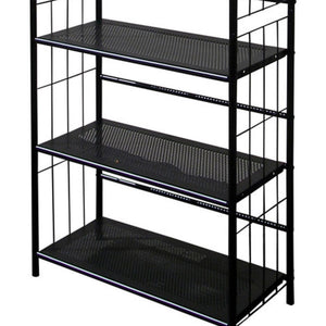 English Elm 64" 5-Tier Corner Bookcase Black Finish – Space-Saving Metal Shelf for Office, Living Room, Kids (64) B072115892