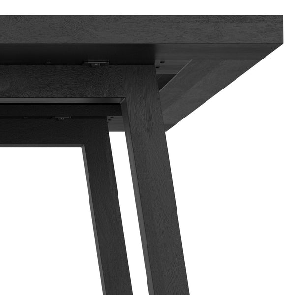 English Elm Whitley Solid Mango Wood Farmhouse Dining Table Trestle Base Seats Six Black B136P420749