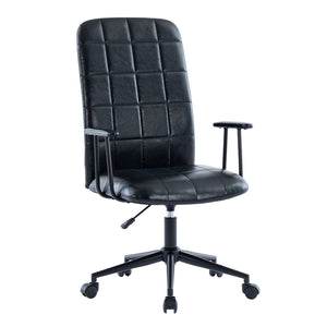 English Elm Antique Pu Leather High Back Office Chair with Swivel Gas Lift and Padded Armrests Antique Black W3149S00004