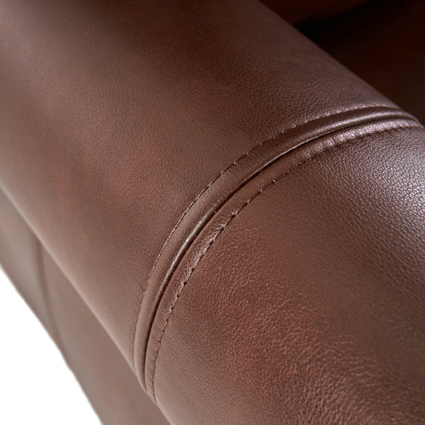 English Elm Christopher Knight Home® - PUSH Neville PU Recliner Chair with Rubberwood Legs — Contemporary Push-Back Comfort & Easy Care Finish Brown N771P355852B