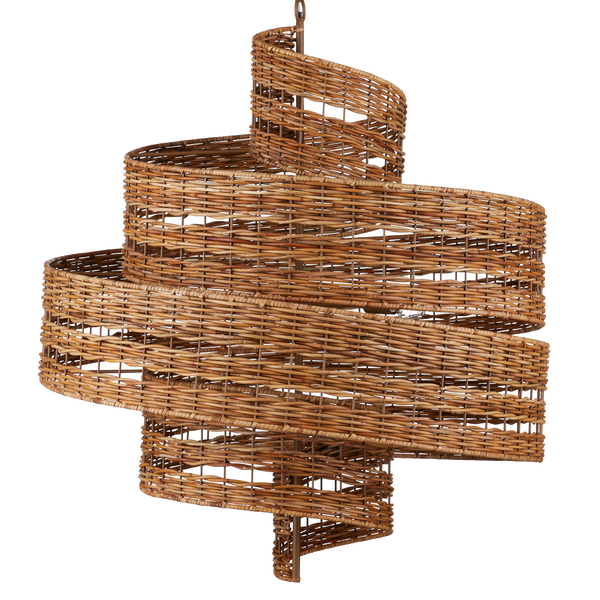 Saisei Chandelier: A Stunning Rattan and Wrought Iron Design Inspired by Cosmic Regeneration Artistry