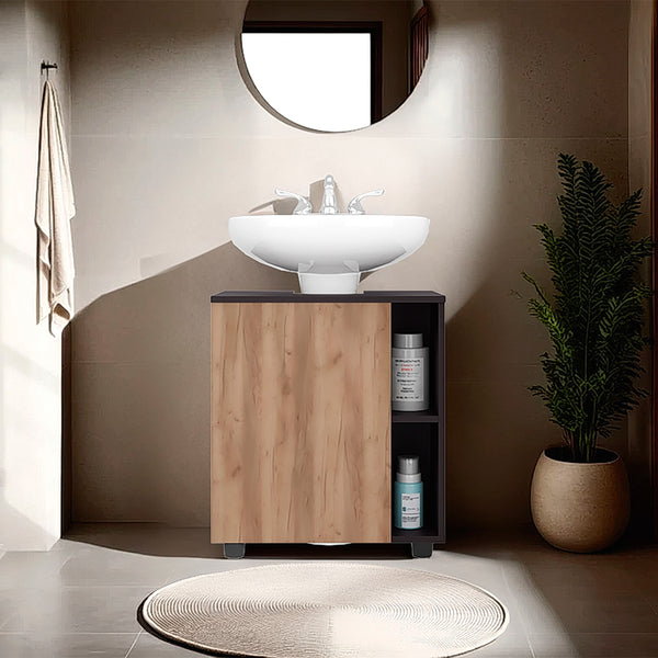 English Elm Pascuale Compact Under-Sink Cabinet with Cut-Out Back, Double Doors & Side Shelves for Small Baths B200P368126