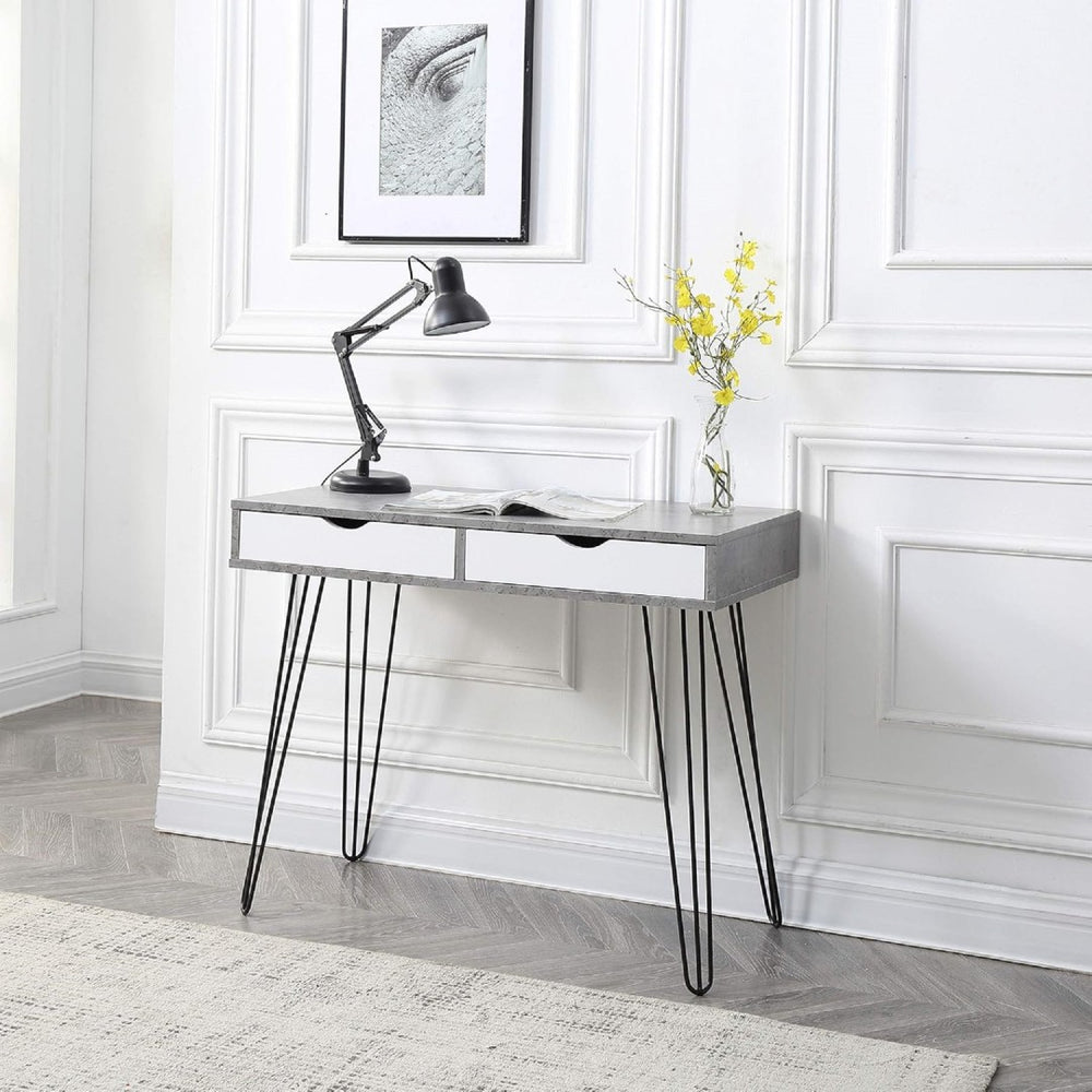 English Elm Modern Laurel Marbled Writing Desk with Drawers for Study Bedroom or Dorm B011P236746