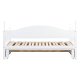 English Elm Wooden Twin Size Daybed With Twin Size Trundle, Extendable Daybed With Two Storage Drawers,White(Expected Arrival Time:9.12)