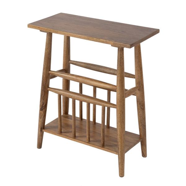 Butler Specialty Butler Bowen 20" W Solid Wood Side Table With Magazine Holder – Stylish, Functional & Compact Design Natural Mango Solids 4426312-butler