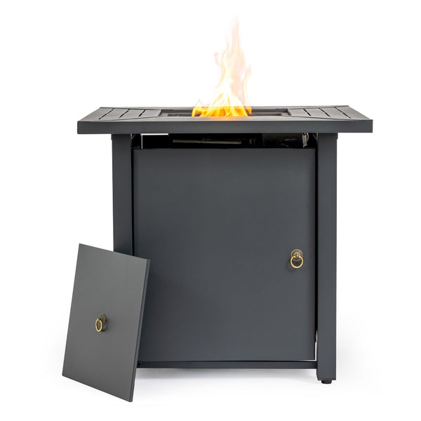 English Elm 30" 30inch Propane Fire Pit Table 50000 BTU Mosaic Ceramic Top Steel Frame ETL Approved Patio Garden Black W853P293851
