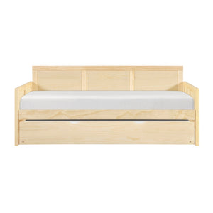 English Elm Daybed Solid Pine Wood Frame Transitional Sofa Sleeper for Studios and Guest Rooms B011S02449