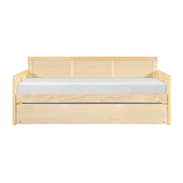 English Elm Daybed Solid Pine Wood Frame Transitional Sofa Sleeper for Studios and Guest Rooms B011S02449