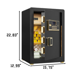 English Elm Solid Steel Digital Safe with Led Interior Keypad Lock Felt Lining Home Office Use T3625P372660