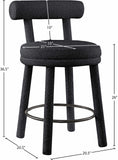 Parlor Black Boucle Fabric Stool 442Black-C Meridian Furniture