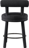 Parlor Black Boucle Fabric Stool 442Black-C Meridian Furniture