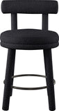 Parlor Black Boucle Fabric Stool 442Black-C Meridian Furniture