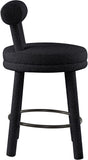 Parlor Black Boucle Fabric Stool 442Black-C Meridian Furniture