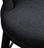 Parlor Black Boucle Fabric Stool 442Black-C Meridian Furniture