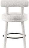 Parlor Cream Boucle Fabric Stool 442Cream-C Meridian Furniture