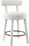 Parlor Cream Boucle Fabric Stool 442Cream-C Meridian Furniture