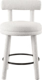 Parlor Cream Boucle Fabric Stool 442Cream-C Meridian Furniture