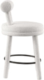 Parlor Cream Boucle Fabric Stool 442Cream-C Meridian Furniture