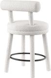 Parlor Cream Boucle Fabric Stool 442Cream-C Meridian Furniture