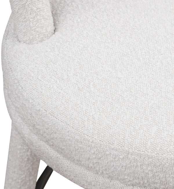 Parlor Cream Boucle Fabric Stool 442Cream-C Meridian Furniture