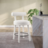 Parlor Cream Boucle Fabric Stool 442Cream-C Meridian Furniture