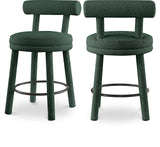 Parlor Green Boucle Fabric Stool 442Green-C Meridian Furniture