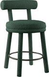 Parlor Green Boucle Fabric Stool 442Green-C Meridian Furniture