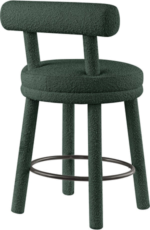 Parlor Green Boucle Fabric Stool 442Green-C Meridian Furniture