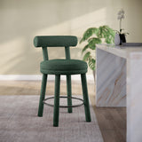 Parlor Green Boucle Fabric Stool 442Green-C Meridian Furniture