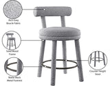 Parlor Grey Boucle Fabric Stool 442Grey-C Meridian Furniture