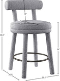 Parlor Grey Boucle Fabric Stool 442Grey-C Meridian Furniture