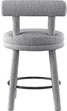 Parlor Grey Boucle Fabric Stool 442Grey-C Meridian Furniture