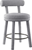 Parlor Grey Boucle Fabric Stool 442Grey-C Meridian Furniture