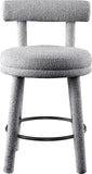 Parlor Grey Boucle Fabric Stool 442Grey-C Meridian Furniture