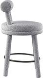 Parlor Grey Boucle Fabric Stool 442Grey-C Meridian Furniture