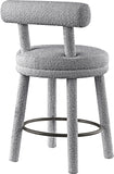 Parlor Grey Boucle Fabric Stool 442Grey-C Meridian Furniture