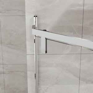 English Elm Goodyo Neo-Angle Frameless Shower Door 36x36x72 Corner Enclosure with 1/4" Tempered Glass, Matte Finish, 304 Stainless Hardware, Easy-Clean Chrome D163107682