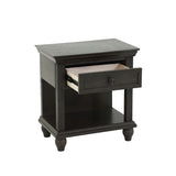 English Elm 1 Drawer Nightstand With Bottom Shelf In Grey