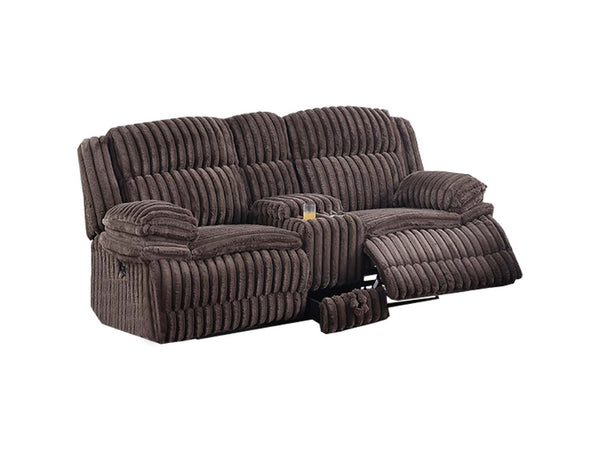 English Elm Modern Corduroy Reclining Loveseat and Chair Set with Console Storage Drawer B011S02403
