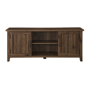 English Elm Walker Edison - Classic Grooved-Door TV Stand Dark Walnut — Durable MDF, Adjustable Shelves, Cord Management, Fits 65" TVs B185P169328