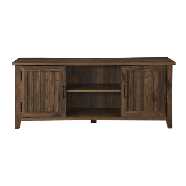 English Elm Walker Edison - Classic Grooved-Door TV Stand Dark Walnut — Durable MDF, Adjustable Shelves, Cord Management, Fits 65" TVs B185P169328