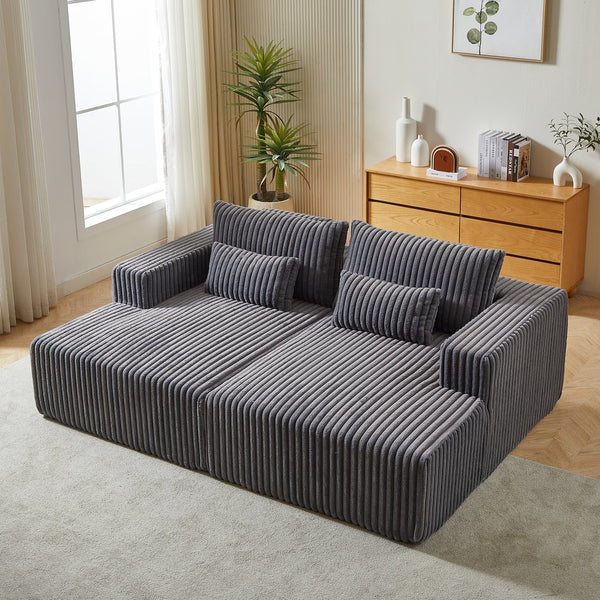 English Elm 87" Oversized Sectional Lounge Chaise - Cloud Plush Sleeper Sofa Bed, No Assembly, Modern Comfort! W834S00321