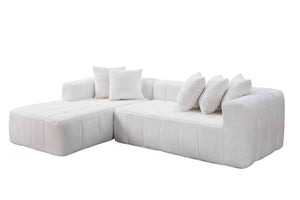 English Elm 107.9"cloud Modular Sectional with Deep Sink Cushions Legless Low Profile Living Room Lounge White W5515S00012