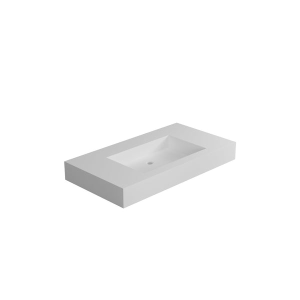 English Elm Stone Resin Seamless Vessel Sink Low Profile Basin for Modern Spa Bathrooms T3785P355762