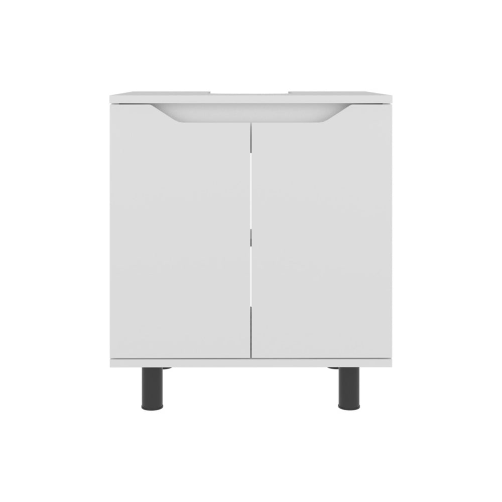 English Elm Marlo Freestanding Under Sink Cabinet Flat Panel Doors Plumbing Cutout Bathroom Storage B070P368091