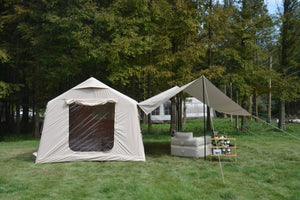 English Elm 9.8x13ft Inflatable Glamping Tent with Canopy Waterproof Air Beam Easy Setup 4 Person W640P244861