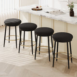 Christopher Knight Home® - Noble House - - 24.75'' Modern Counter Stools Set Of 4,Black Counter Stools With Iron Frame,Sponge Cushion,Footrest,Suitable For Kitchen/Bedroom/Dining Room.