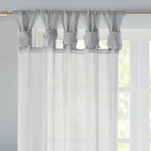JLA Home Madison Park - Twist Voile Sheer Window Panels with Twist-Tab Header, OEKO-TEX, Machine Washable, Light-Filtering MP40-6348