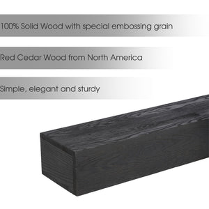 English Elm 60'' Western Red Cedar Floating Mantel Shelf Rustic Farmhouse Wall Decor 70 Lb W2640P358912